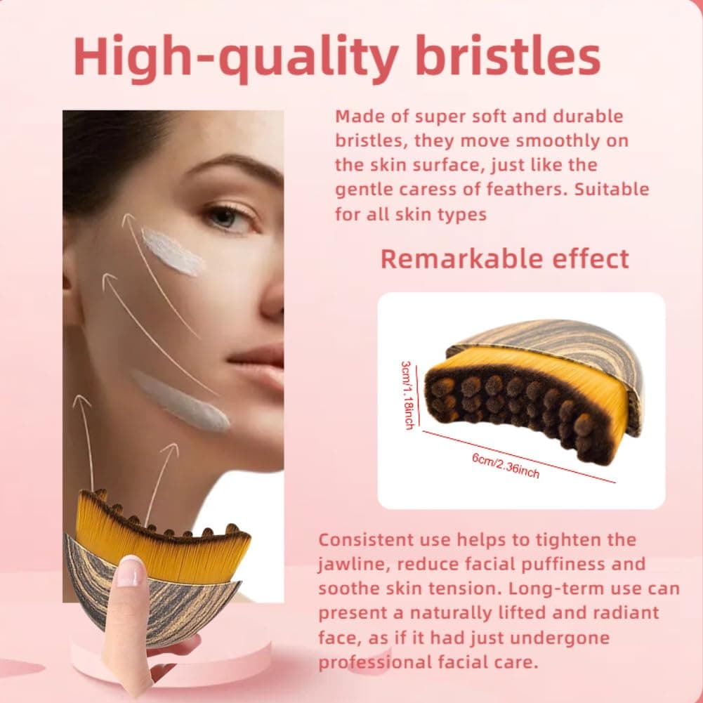 1/2 PCS Lymphatic Contour Face Brush for Sculpting – Anti-Puffiness, Detox & Lift, Improves Skin Glow & Absorption thumbnail 3