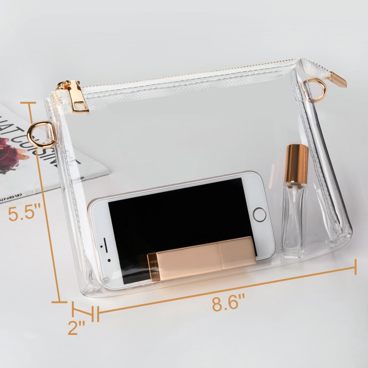 BS-VOG Clear Purse for Women Stadium Approved, Clear Crossbody Bag, Small Clear Stadium Bag for Concerts Sports Events, A11-2 thumbnail 4
