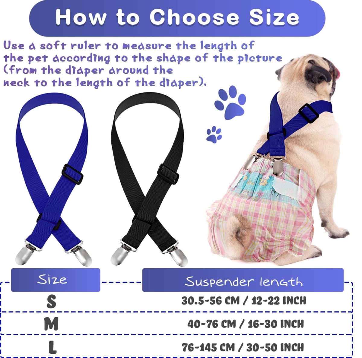 Nuanchu 2 Pieces Dog Suspenders for Diapers Female Male Keeper Suspender Diaper Canine Belly Bands Harness on Your Pet for Dog Skirt and Dress for Small Medium and Large(M) thumbnail 4