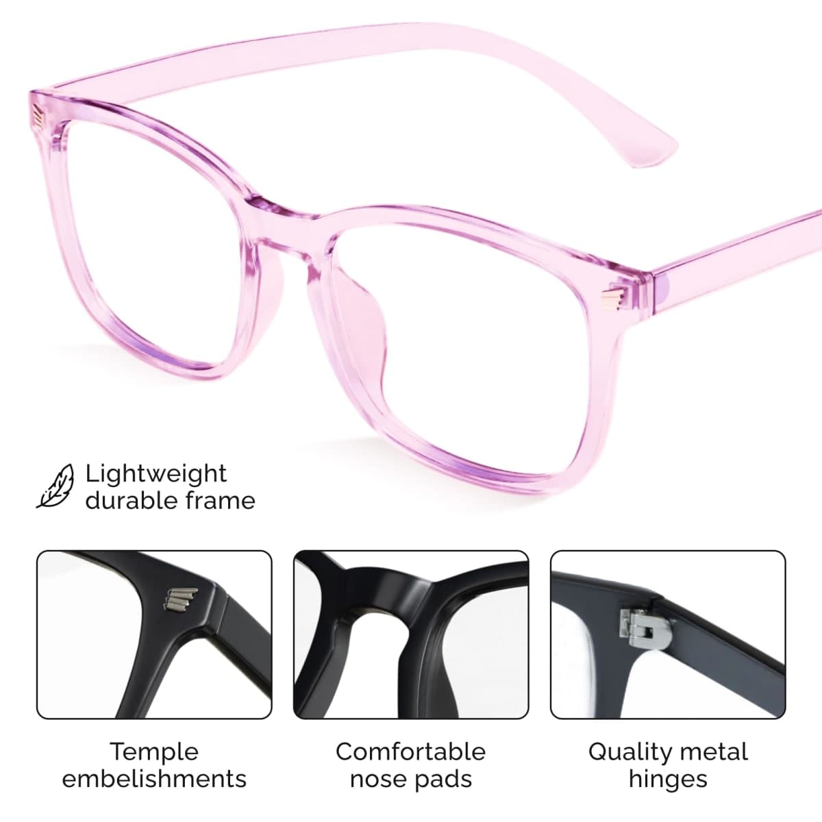 livho High Tech Blue Light Glasses - Advanced Blue Light Blocking Computer Glasses - Anti Eyestrain & UV Glare Protection thumbnail 4