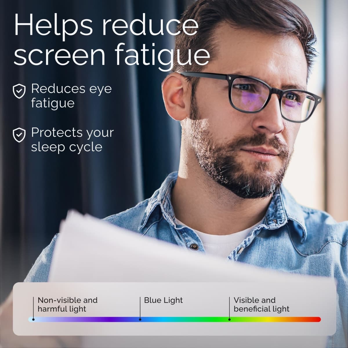 livho High Tech Blue Light Glasses - Advanced Blue Light Blocking Computer Glasses - Anti Eyestrain & UV Glare Protection thumbnail 5