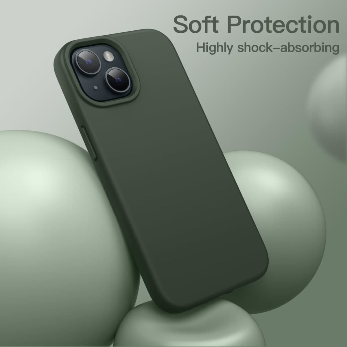 JETech Silicone Case for iPhone 15 6.1-Inch, Silky-Soft Touch Full-Body Protective Phone Case, Shockproof Cover (Cypress) thumbnail 4
