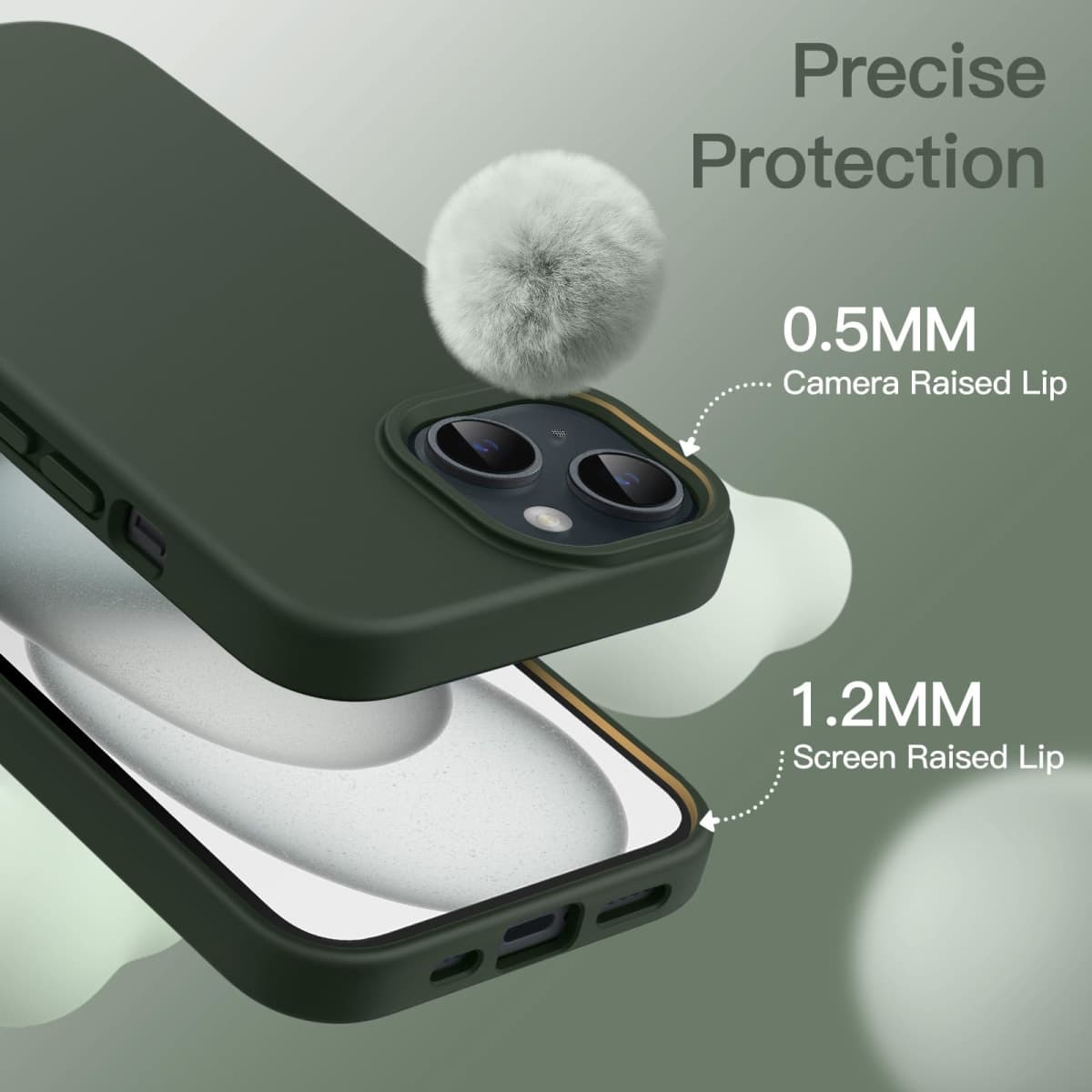 JETech Silicone Case for iPhone 15 6.1-Inch, Silky-Soft Touch Full-Body Protective Phone Case, Shockproof Cover (Cypress) thumbnail 5