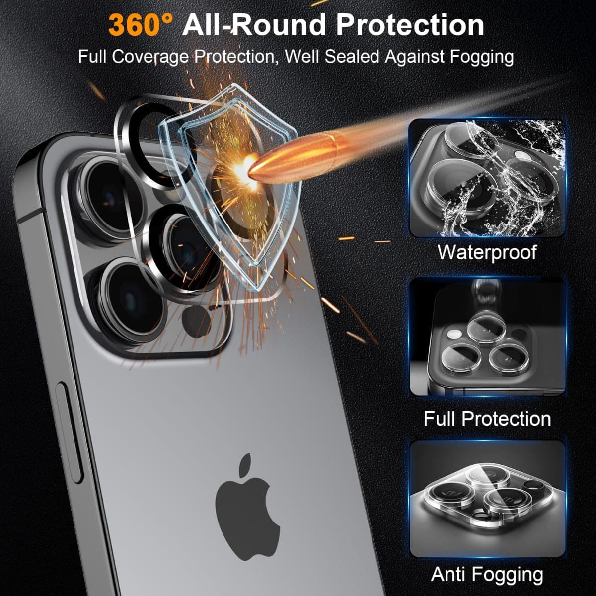 SIBEITU 3 Pack Screen Protector for iPhone 14 with 3 Pack Camera Lens Tempered Glass Protector, 6.1 Inch HD Clear Tempered Glass Film 9H Hardness Full Coverage, Scratch Resistent, No Air Bubbles thumbnail 3