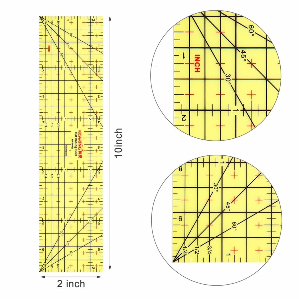 Hot Ironing Ruler, Heat Resistant Hemmer Ruler Sewing Tools Measuring Handmade Tool for Electric Iron Home Work, 10 Inches(2.5 x 10 Inch) thumbnail 2