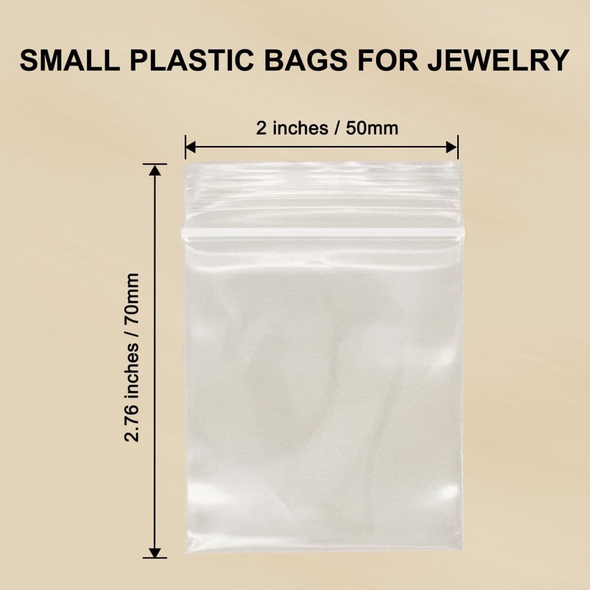 WEGOUP 120 PCS Small Plastic Bags for Jewelry, 2" x 2.76" Resealable Clear Poly Baggies, 2.4 Mil Mini Zip Bags for Small Business, Storage, Gifts, Candy, Screws thumbnail 2