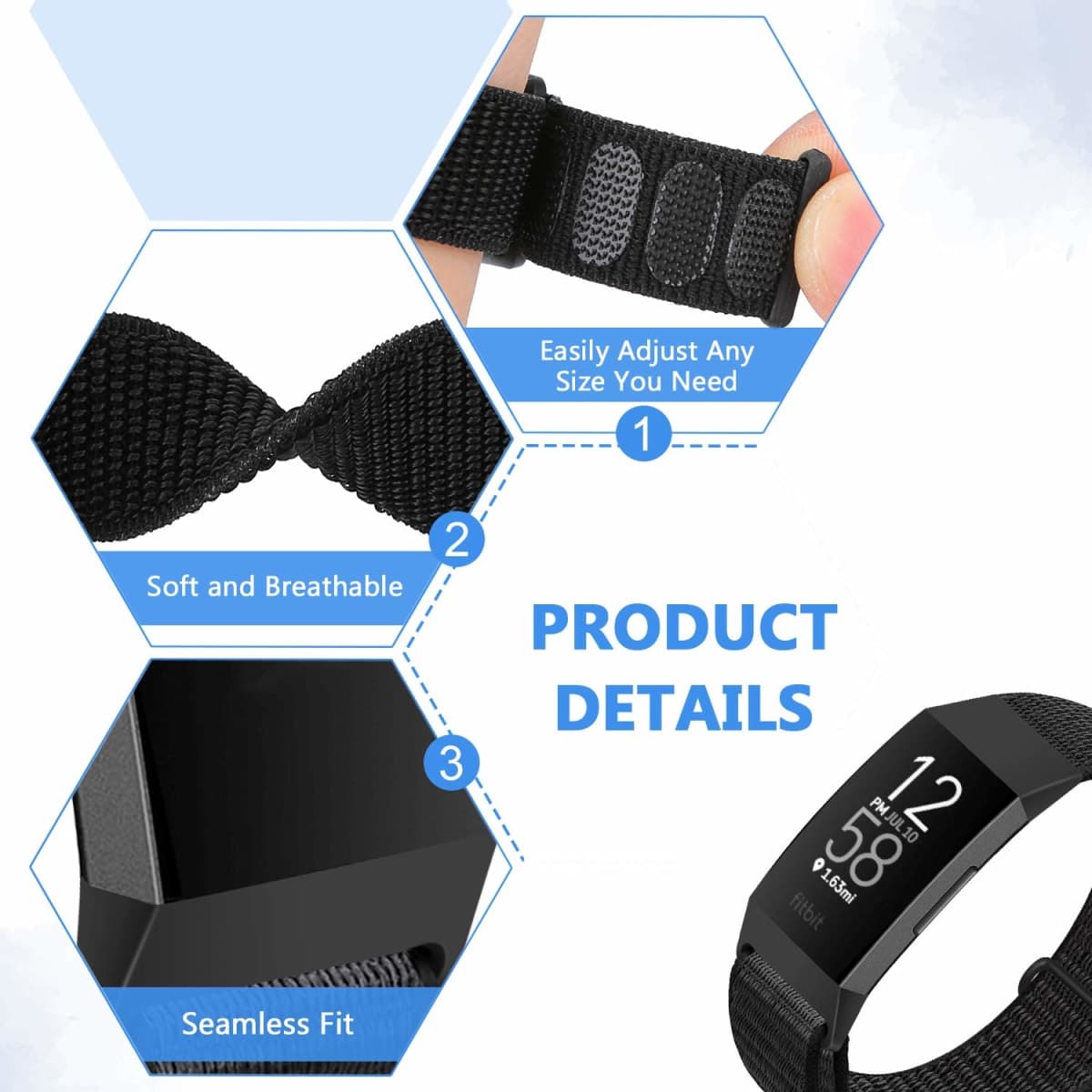 AVOD Nylon Watch Bands Compatible with Fitbit Charge 4/Charge 3/SE, Soft Replacement Wristband Breathable Sport Strap with Band for Women Men (Neon Lime) thumbnail 2