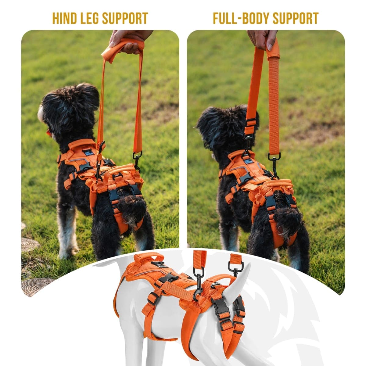 OneTigris Lift Harness for Small Dogs XS, Dog Sling Carrier for Small Dogs to Help Lift and Walk, Outdoor Full Body Lift Harness with Reflective Straps, Dog Support Harness for Back Legs thumbnail 3