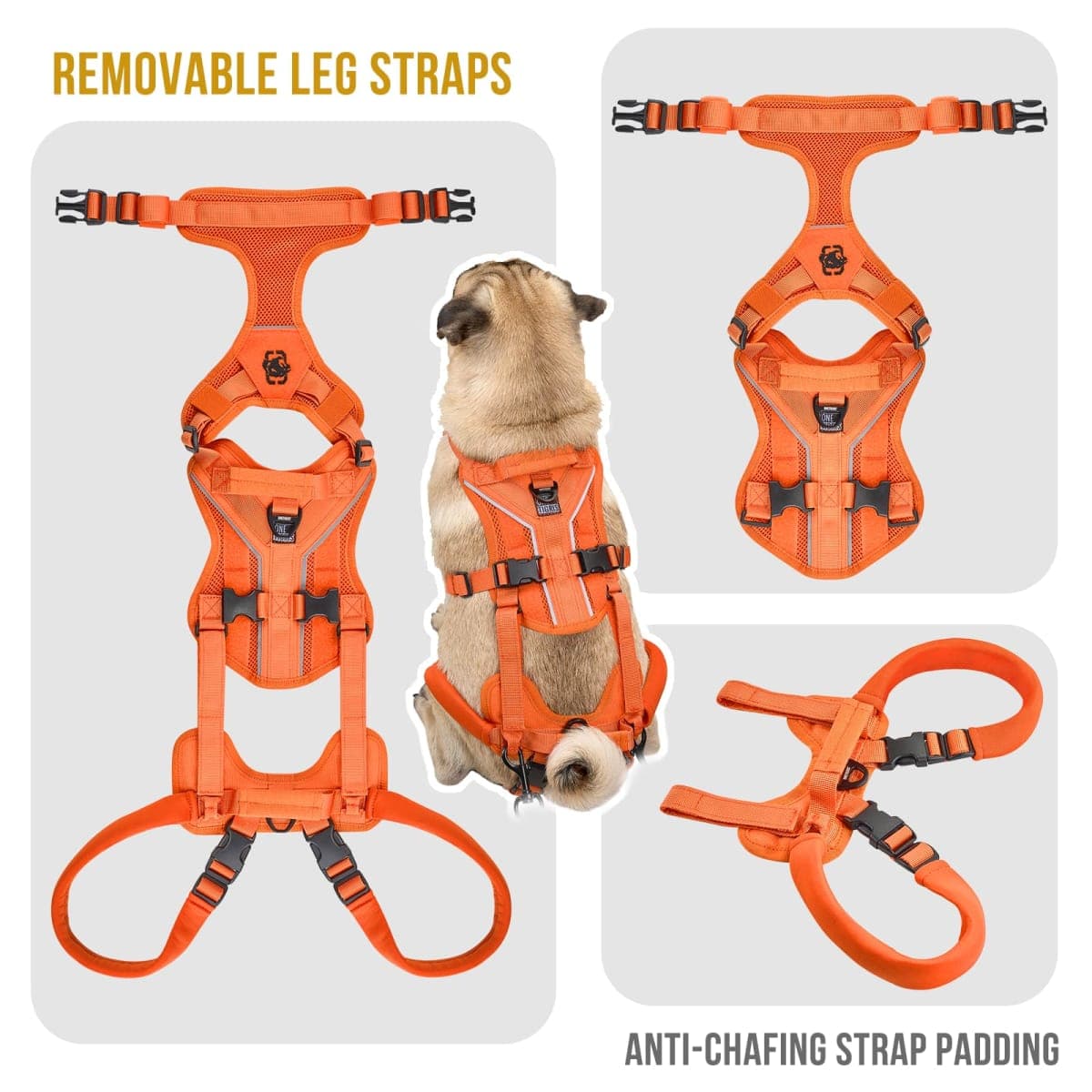 OneTigris Lift Harness for Small Dogs XS, Dog Sling Carrier for Small Dogs to Help Lift and Walk, Outdoor Full Body Lift Harness with Reflective Straps, Dog Support Harness for Back Legs thumbnail 5