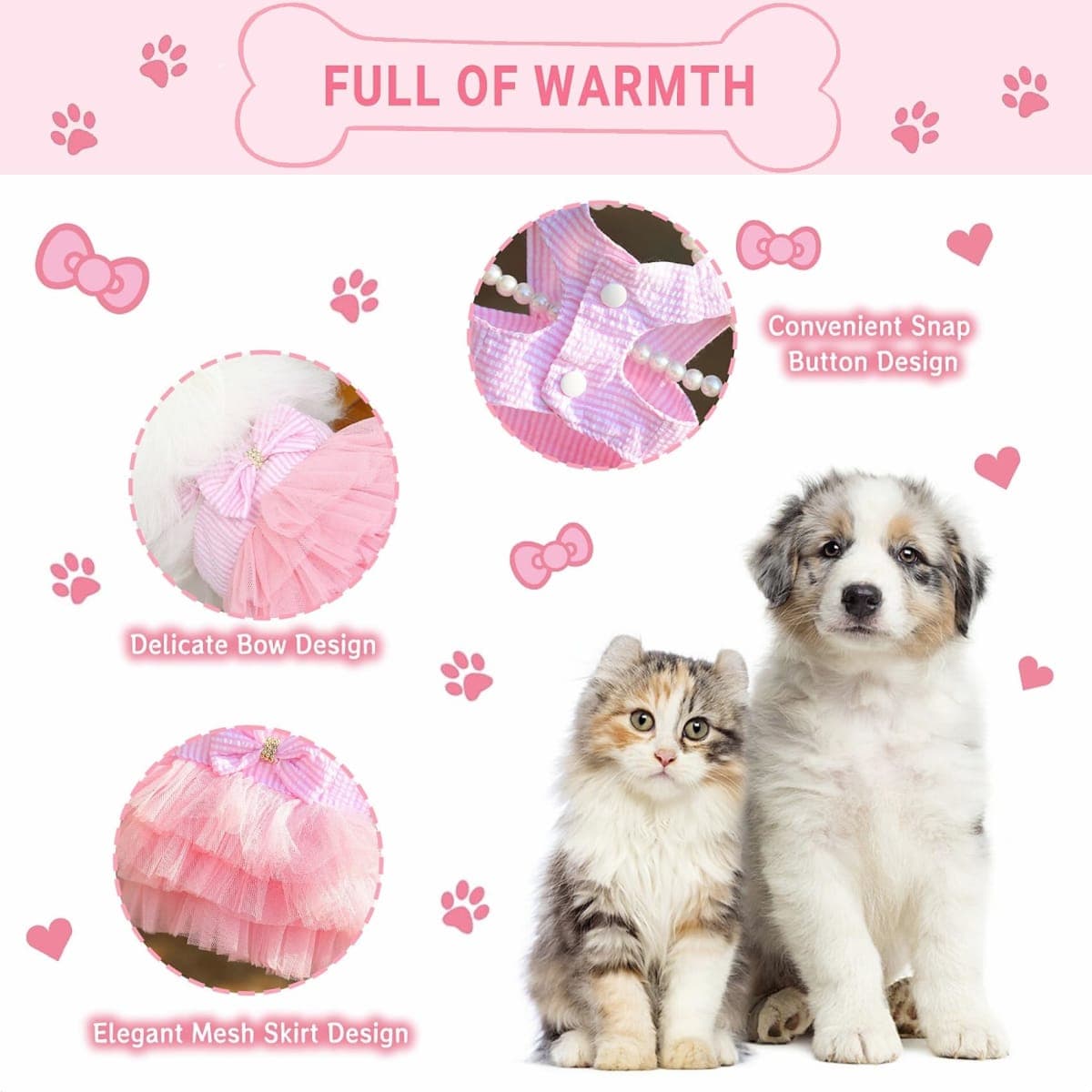 Dog Dresses, Fashion Pet Dog Clothes, Striped Mesh Puppy Dog Princess Dresses (Purple/Pink(4pack), Small) thumbnail 3