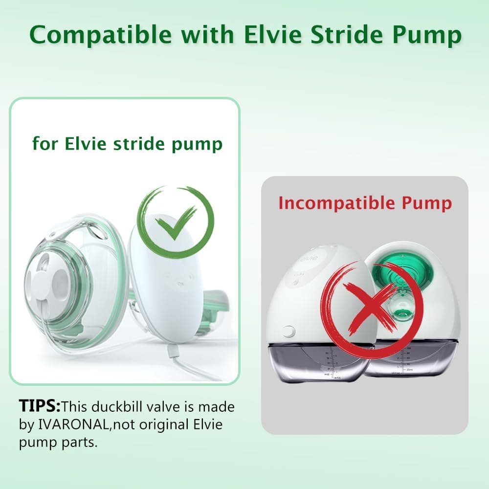 2pcs Duckbill Valves and 2pcs Diaphragm Compatible with Elvie Stride Pump Replacement Parts, Replace for Elvie Pump Valves Diaphragm Parts Accessories thumbnail 2