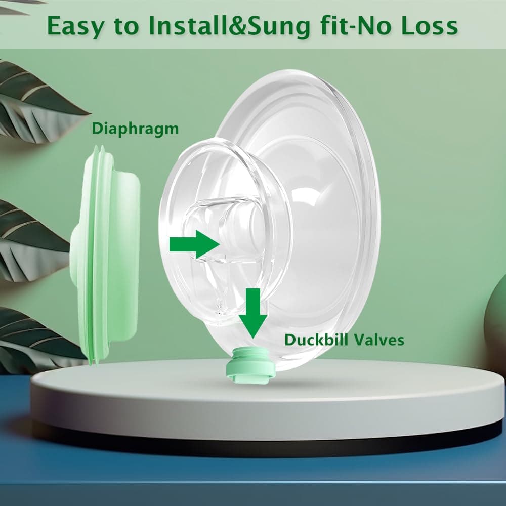 2pcs Duckbill Valves and 2pcs Diaphragm Compatible with Elvie Stride Pump Replacement Parts, Replace for Elvie Pump Valves Diaphragm Parts Accessories thumbnail 3
