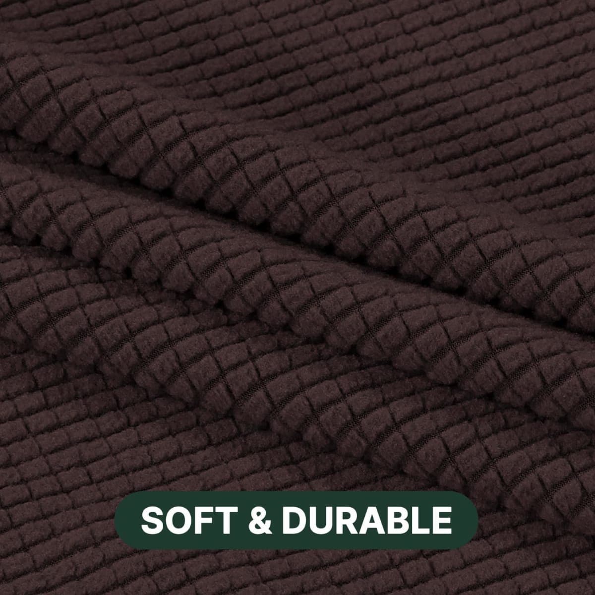 H.VERSAILTEX Stretch 2 Piece T Cushion Sofa Slipcovers Individually Sofa Cushion Covers for 2 Cushion Couch Sofa Seat Cushion Covers with Elastic Bands Featuring Thicker Jacquard Fabric, Chocolate thumbnail 5