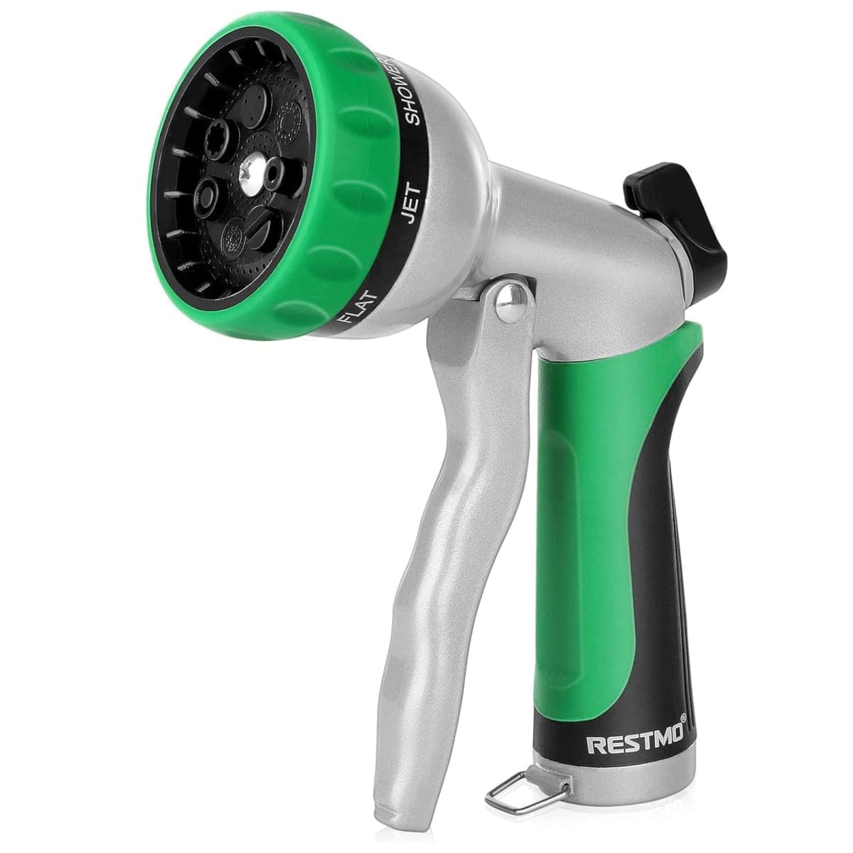 RESTMO Garden Hose Nozzle, Heavy Duty Metal Water Hose Nozzle with 7 Adjustable Spray Patterns, High Pressure Hand Sprayer with Flow Control, Best for Watering Plants & Lawns, Washing Cars & Pets — image 1