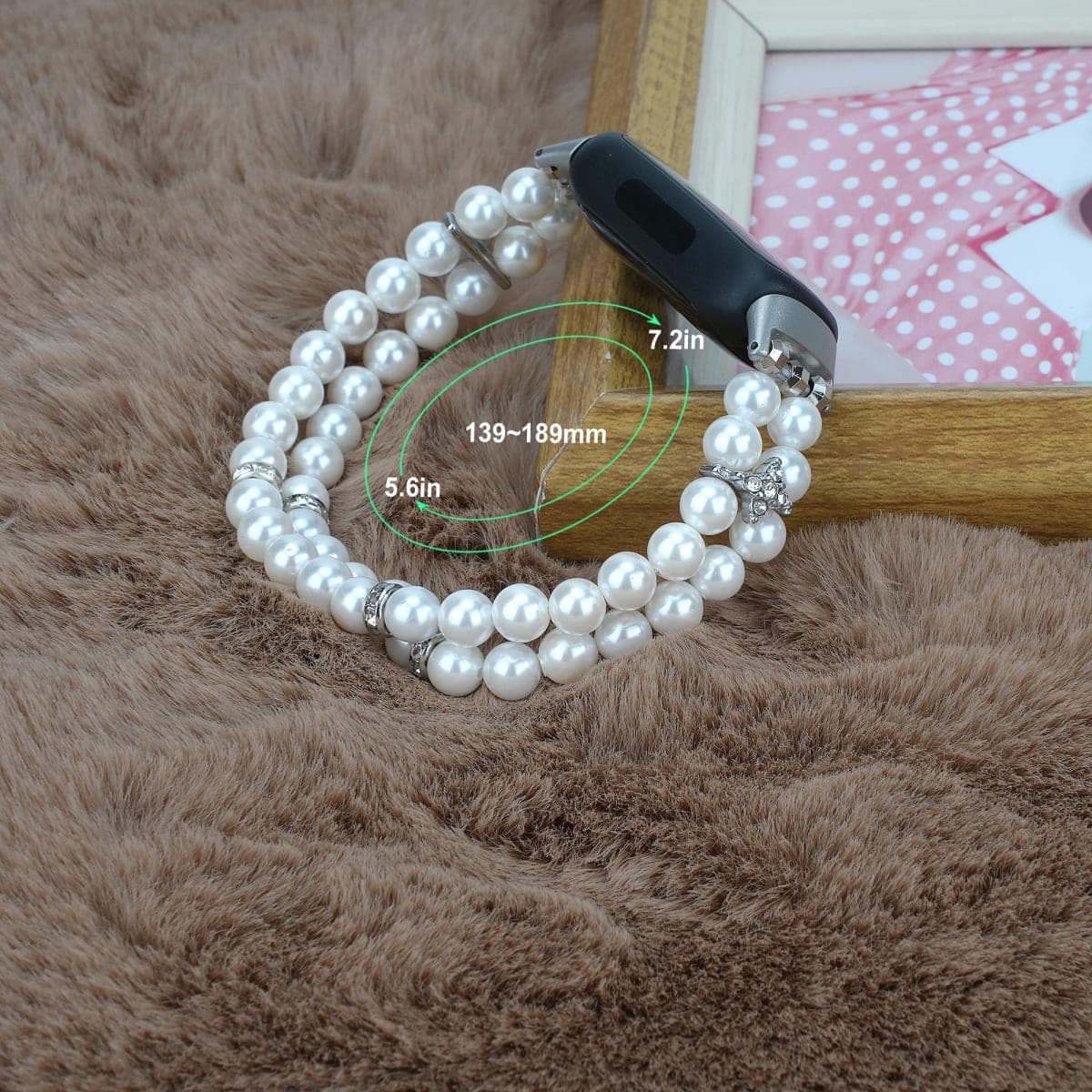 iLVANYA Beaded Bracelet Compatible for Fitbit Inspire 3 for Women,Fashion Handmade Pearl Beads Elastic Stretch Watch Band for Fitbit Inspire 3 Fitness Tracker (Pearl White) thumbnail 4