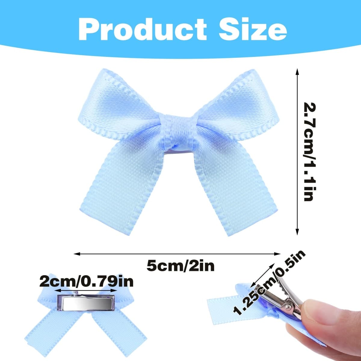 50pcs Mini Hair Bows Satin Bow Hair Clips Bowknot Ribbon Bow Clips Small Hair Bows Barrettes Cute Cute Hair Clips Metal Y2k Hair Accessories For Braids Teens Stage Concert Christmas Ballet Style thumbnail 2