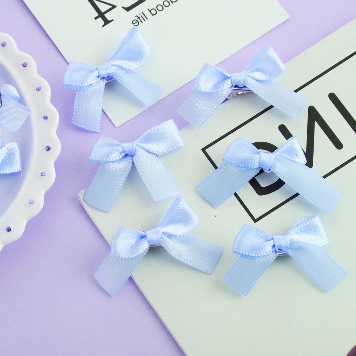 50pcs Mini Hair Bows Satin Bow Hair Clips Bowknot Ribbon Bow Clips Small Hair Bows Barrettes Cute Cute Hair Clips Metal Y2k Hair Accessories For Braids Teens Stage Concert Christmas Ballet Style thumbnail 4