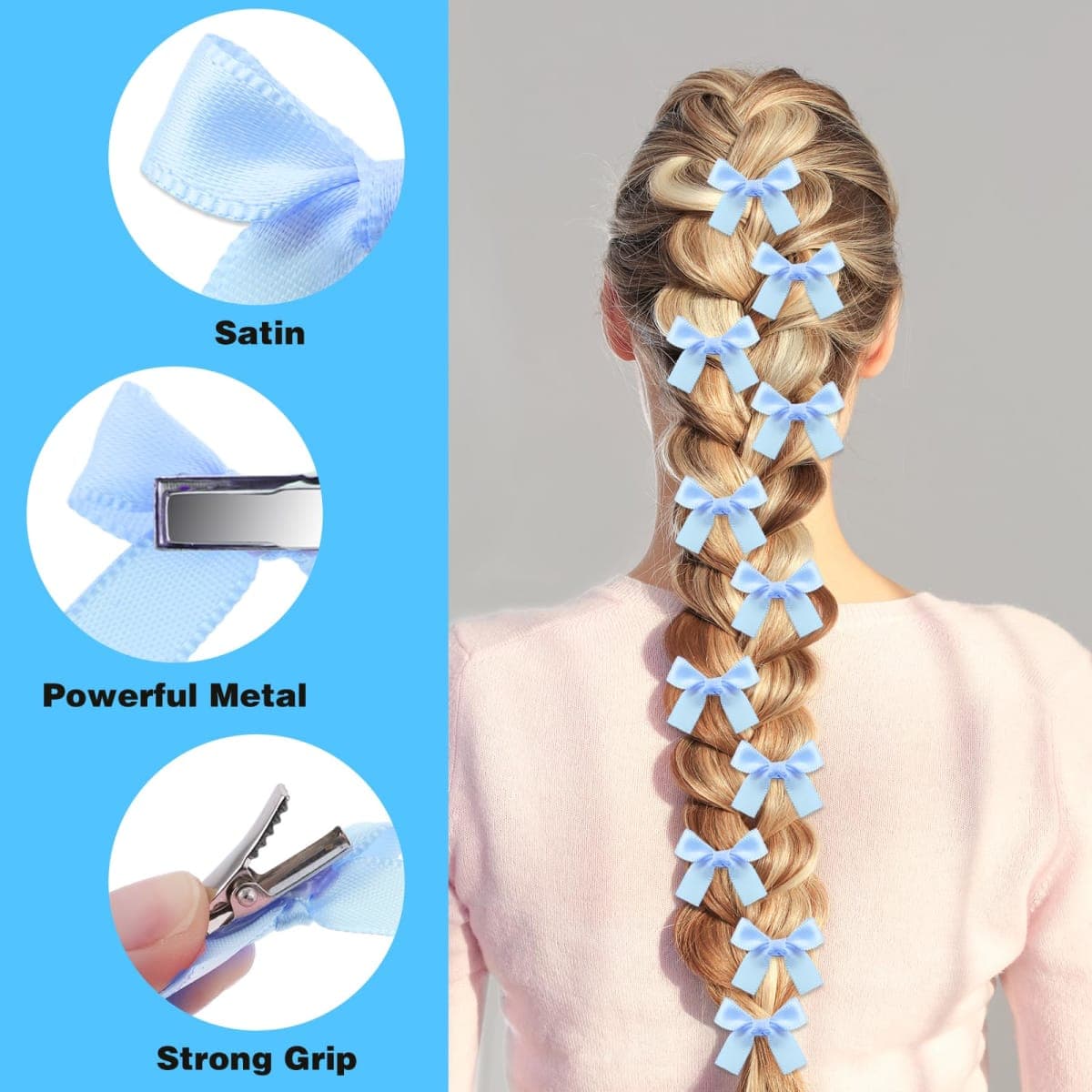 50pcs Mini Hair Bows Satin Bow Hair Clips Bowknot Ribbon Bow Clips Small Hair Bows Barrettes Cute Cute Hair Clips Metal Y2k Hair Accessories For Braids Teens Stage Concert Christmas Ballet Style thumbnail 5