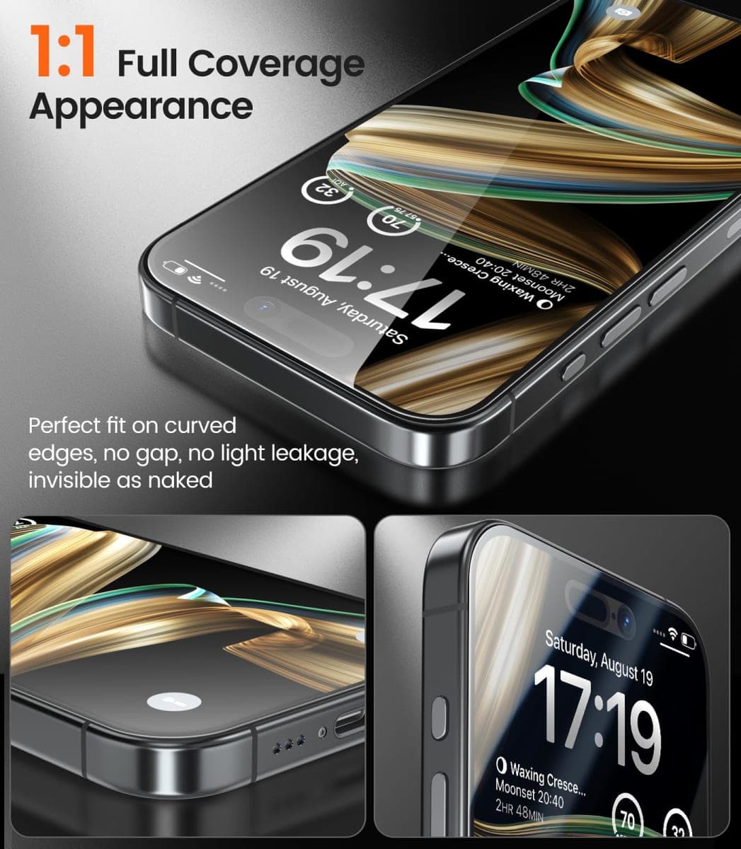 EZ-GLAZ-4 Pack Tempered Glass Screen Protector for iPhone 15 Pro Max/ 15 Plus (6.7 Inch), [Military Grade Shatterproof & Longest Durable] 9H Hardness Scratch Resistant, With Updated Easy Installation thumbnail 3