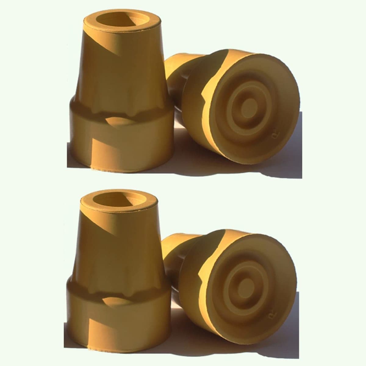 Amzlike Extra Thick and Wear Resisting Replacement Rubber Cane Tips 7/8 Inch 4pcs for Crutchs, Walking Sticks, and Walkers (Yellow)