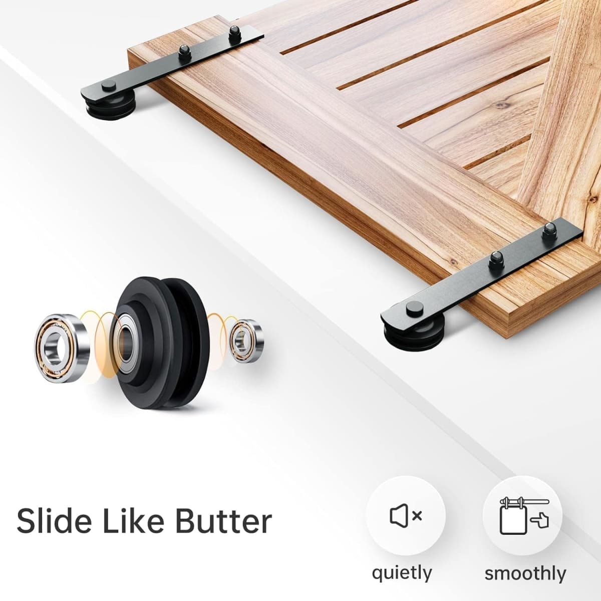 EaseLife 4 FT Sliding Barn Door Hardware Track Kit,Smoothly Quietly,Easy Install (4FT Track Kit for 24" Wide Single Door) thumbnail 4
