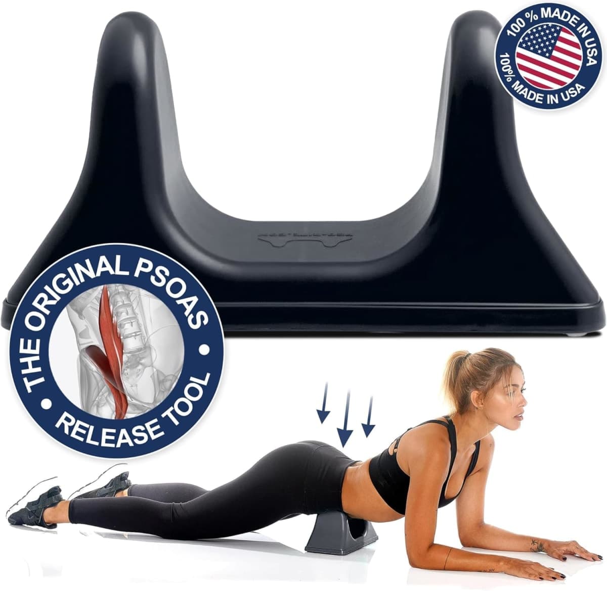 PSO-RITE Psoas Muscle Release and Deep Tissue Massage Tool - Psoas, Back, Hip Flexor Release Tool - Night Black thumbnail 2