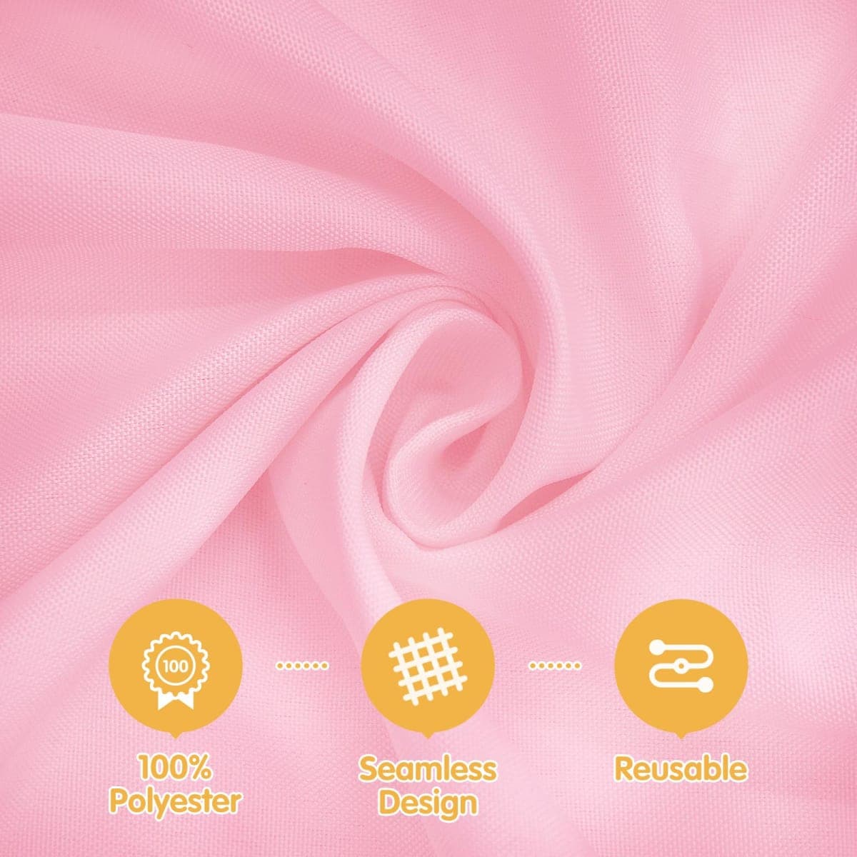BRILLMAX 6 Pack Pink Round Tablecloths 70 Inch for 30 to 54 Inch Round Tables - Circle Bulk Linen Polyester Fabric Washable Cloth Cover for Wedding Reception Banquet Birthday Party Buffet thumbnail 2