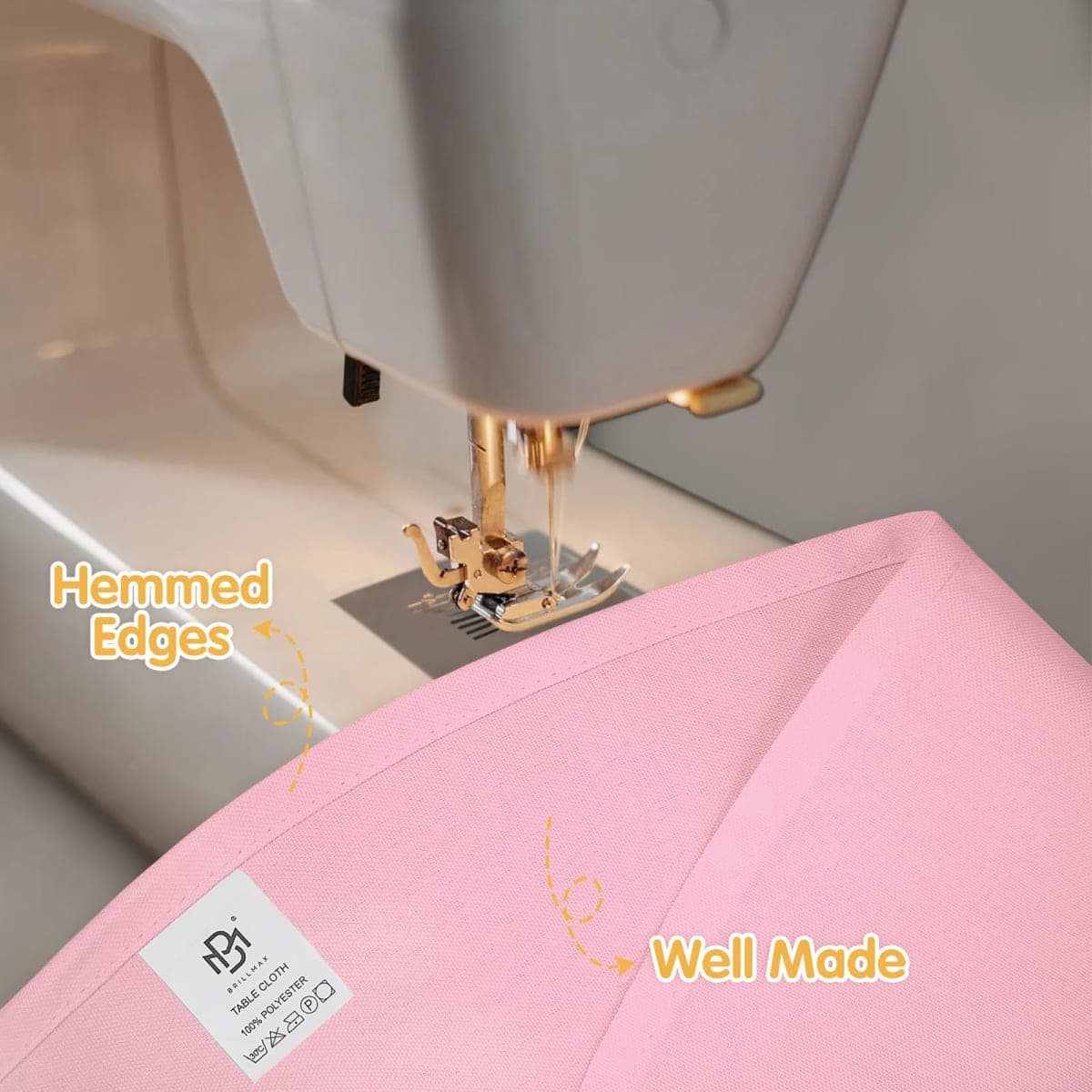 BRILLMAX 6 Pack Pink Round Tablecloths 70 Inch for 30 to 54 Inch Round Tables - Circle Bulk Linen Polyester Fabric Washable Cloth Cover for Wedding Reception Banquet Birthday Party Buffet thumbnail 4