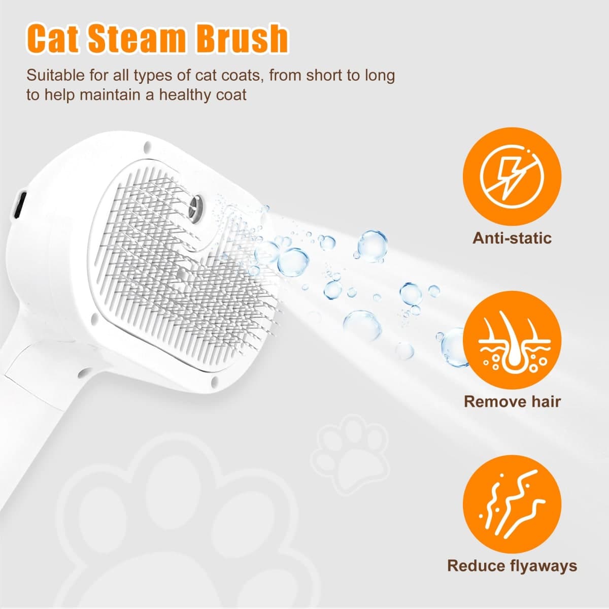 JAWADE 2026 New Upgrade 3-in-1 Pet Steam Brush - Dog Brush for Shedding & Cat Brushes for Indoor Cats - Skin-Friendly, Self-Cleaning Grooming Brush for Dogs & Cats - Hair Removal Tool thumbnail 5