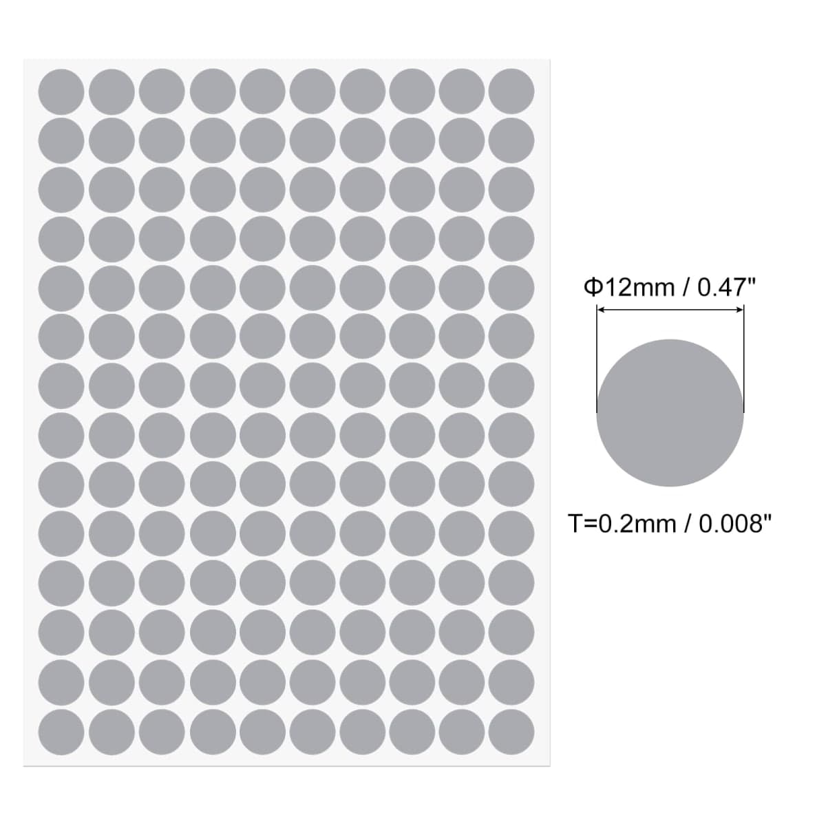 uxcell 1 Sheet/140Pcs Screw Hole Cover Stickers, 12mm Dia PVC Self Adhesive Covers Caps Dustproof for Wood Furniture Cabinet Shelf Wardrobe, Gray thumbnail 2
