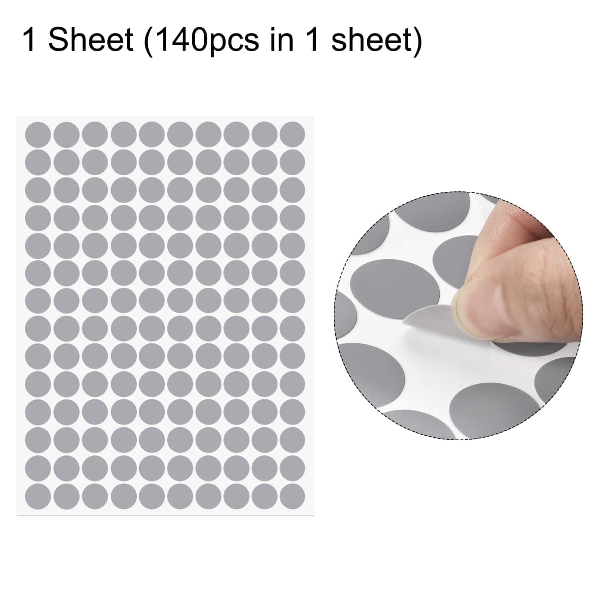 uxcell 1 Sheet/140Pcs Screw Hole Cover Stickers, 12mm Dia PVC Self Adhesive Covers Caps Dustproof for Wood Furniture Cabinet Shelf Wardrobe, Gray thumbnail 3