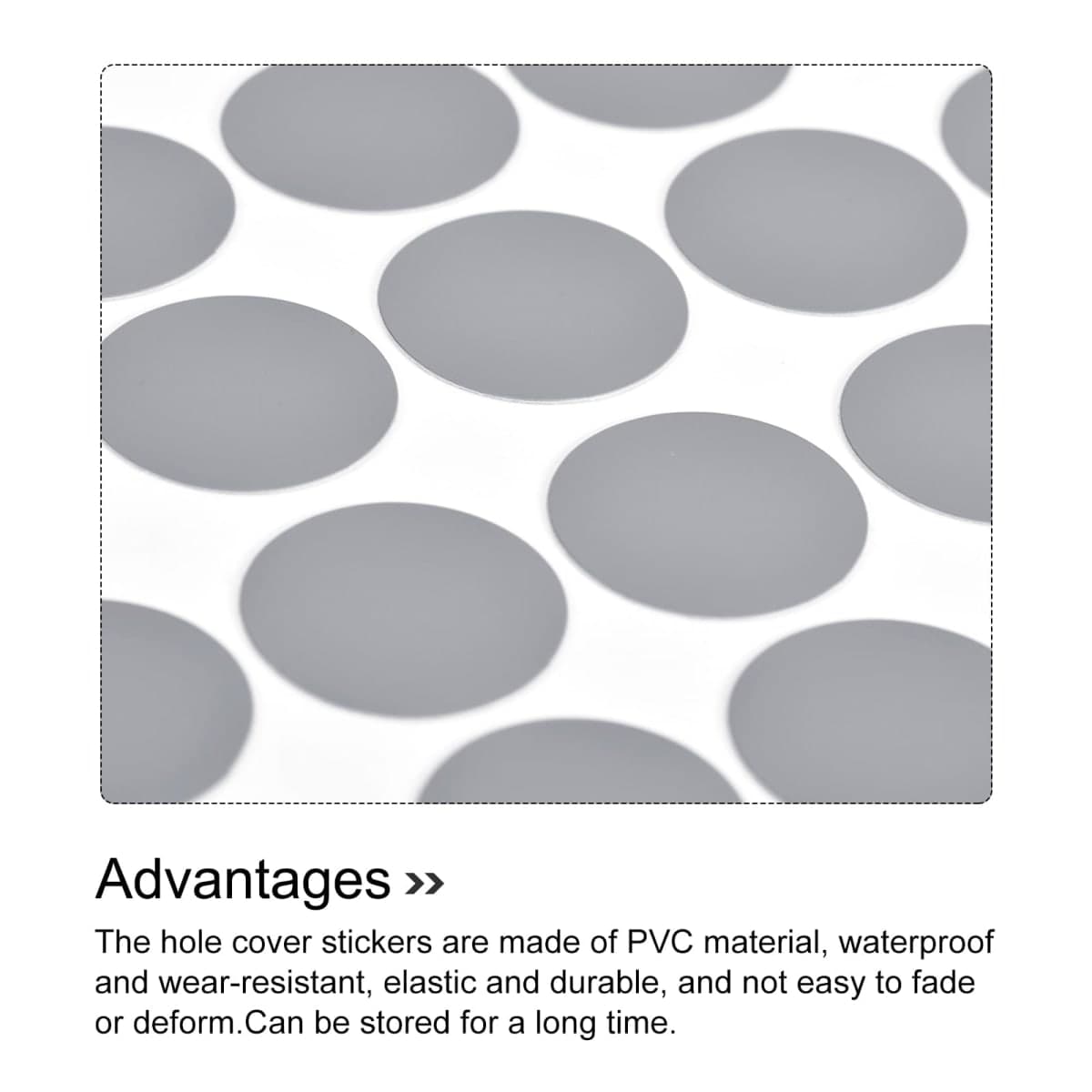 uxcell 1 Sheet/140Pcs Screw Hole Cover Stickers, 12mm Dia PVC Self Adhesive Covers Caps Dustproof for Wood Furniture Cabinet Shelf Wardrobe, Gray thumbnail 4