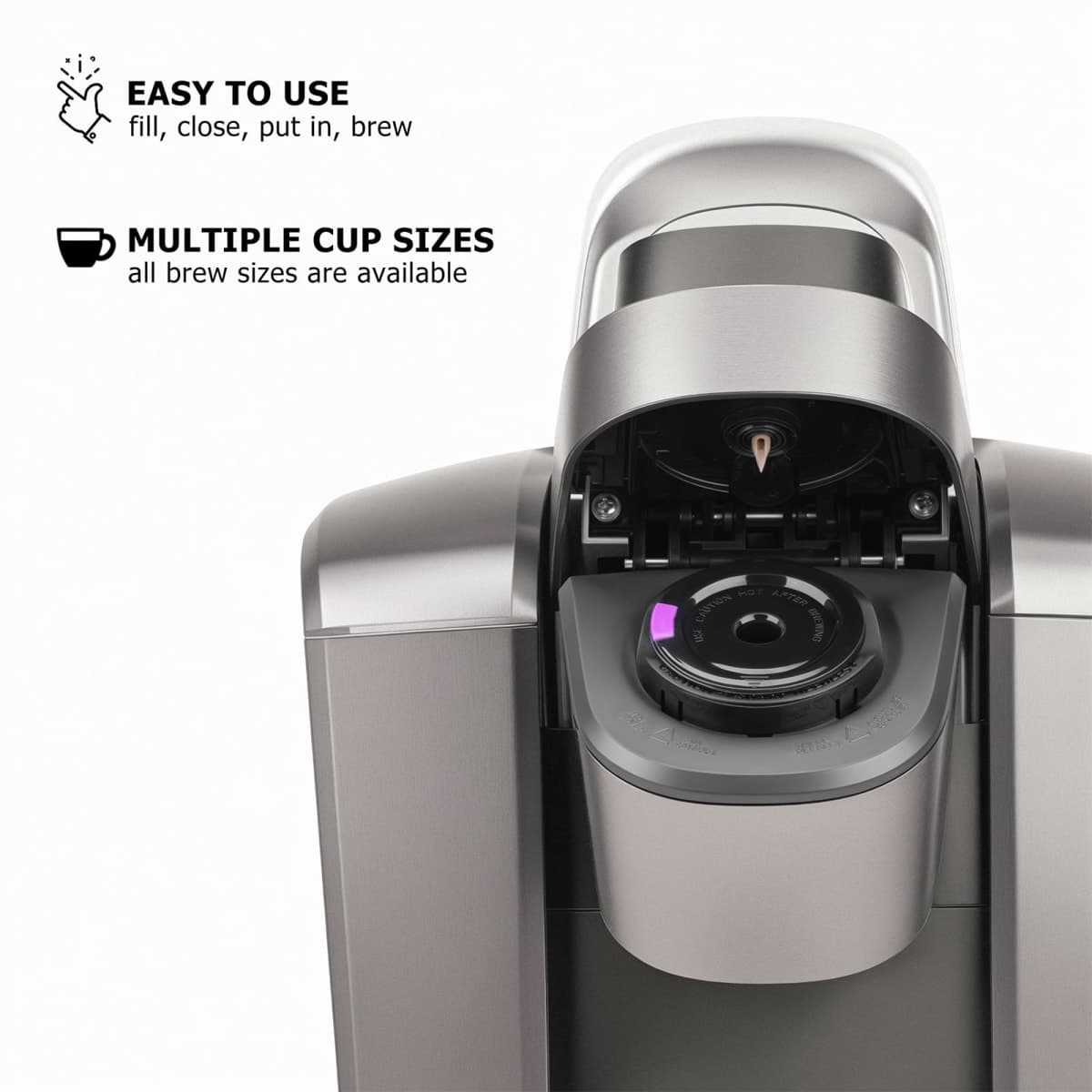 Reusable K Cups for Kurig K Elite, K Classic, K Compact, K Latte, K Duo and All 2.0 & 1.0 Coffee Makers, 2 Pack K Cup Coffee Filters - Black thumbnail 5