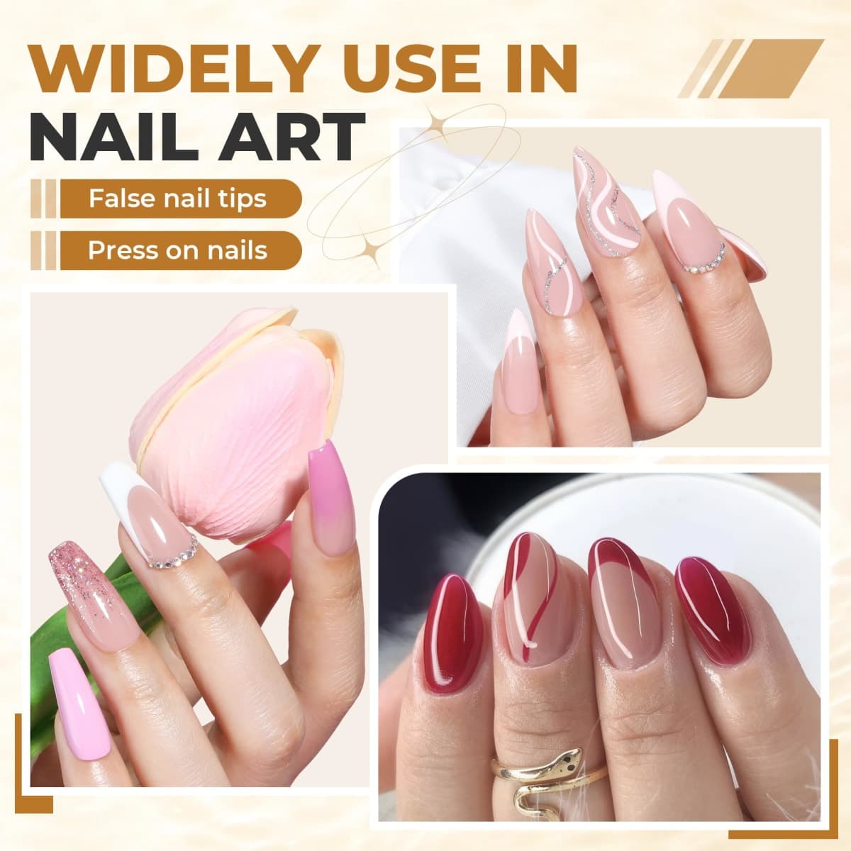 UNA GELLA Fast Drying Super Strong Nail Glue for Press Ons(5ML 3PCS) Acrylic Nails Tips No U/V Light Needed Press On Nail Glue Salon Quality Professional Nails G Lue Home DIY with Opener, Drip Use thumbnail 4