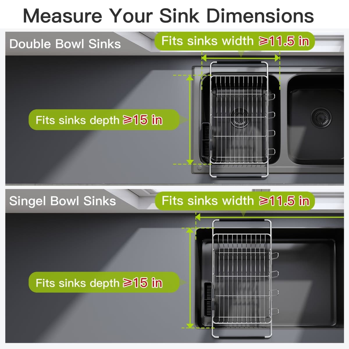 JASIWAY Dish Drying Rack in Sink, Expandable Stainless Steel Dish Drainers for Kitchen Counter, Dish Dryer Rack for Inside Sink, Over The Sink Dish Racks with Utensil Holder thumbnail 3