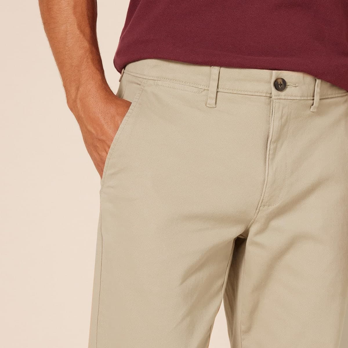 Amazon Essentials Men's Slim-Fit Casual Stretch, Khaki, 28W x 30L thumbnail 4