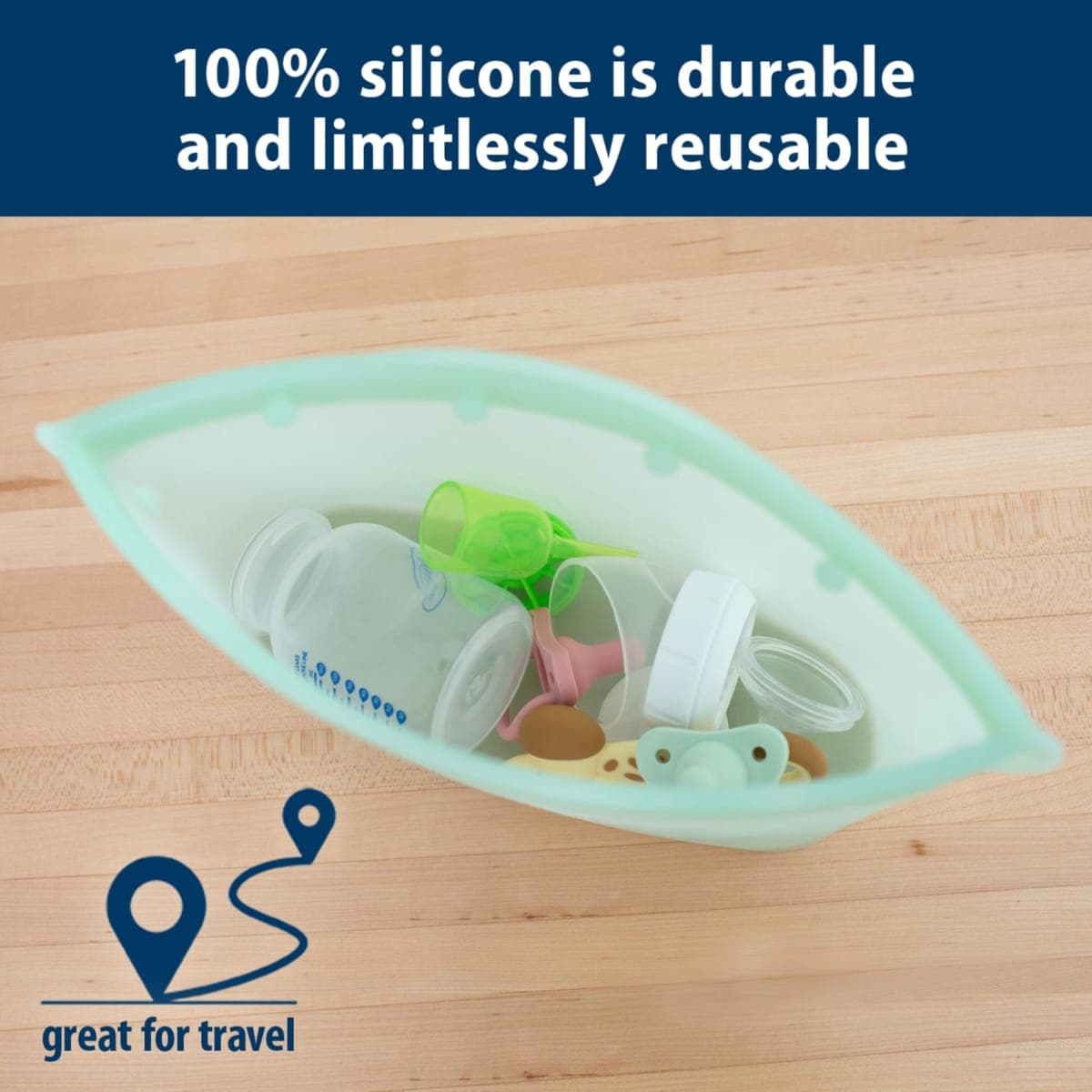 Dr. Brown’s 100% Silicone Microwave Steam Sterilizer Bag for Baby Bottles, Breast Pump Parts & Other Toddler Accessories, Reusable Sterilizing Bag - Packaging May Vary thumbnail 2