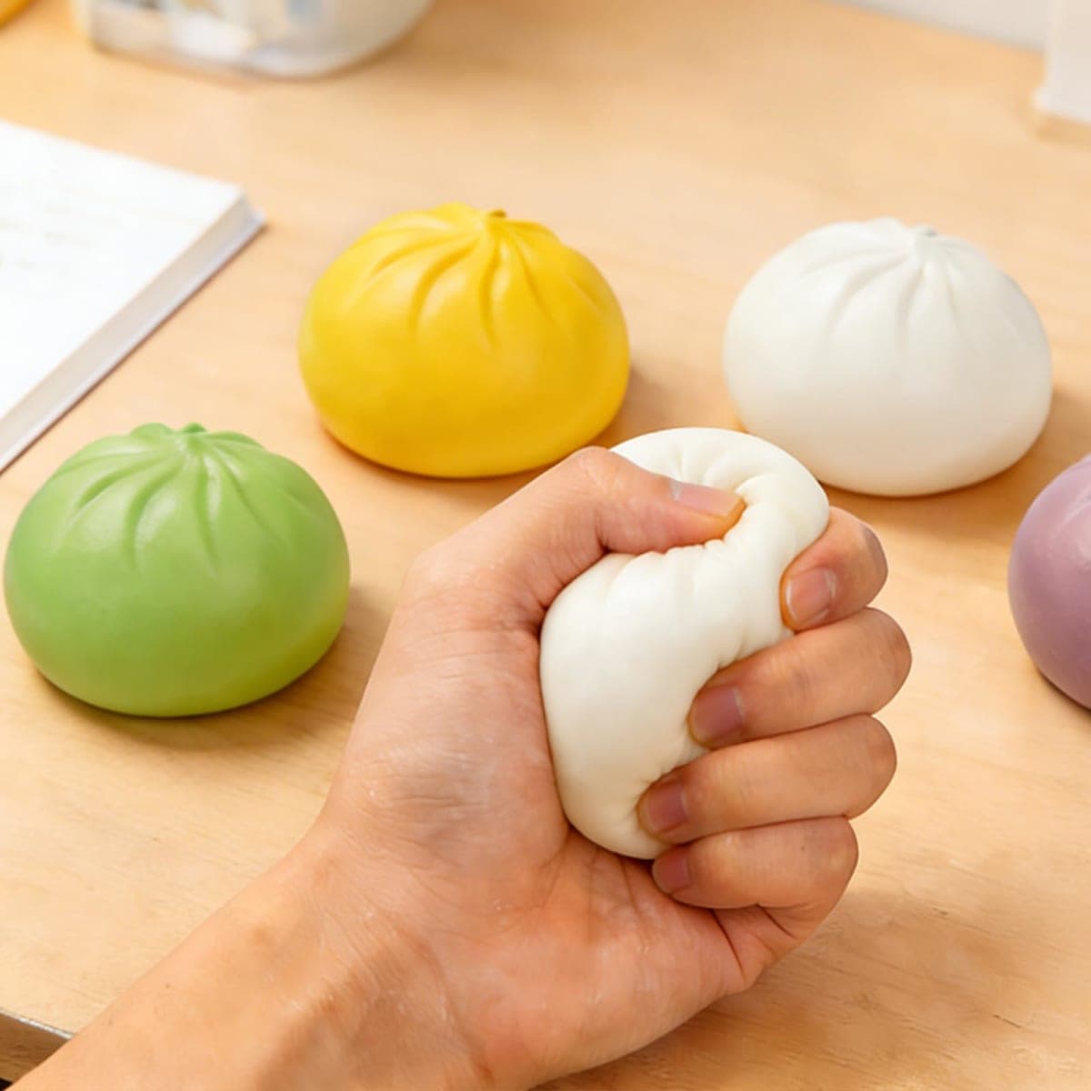 Dumplings Squishy Stress Balls Fidget Sensory Toy Mystery Dumplings Squishy Soft Squeeze Decompression Dough for Adults thumbnail 2