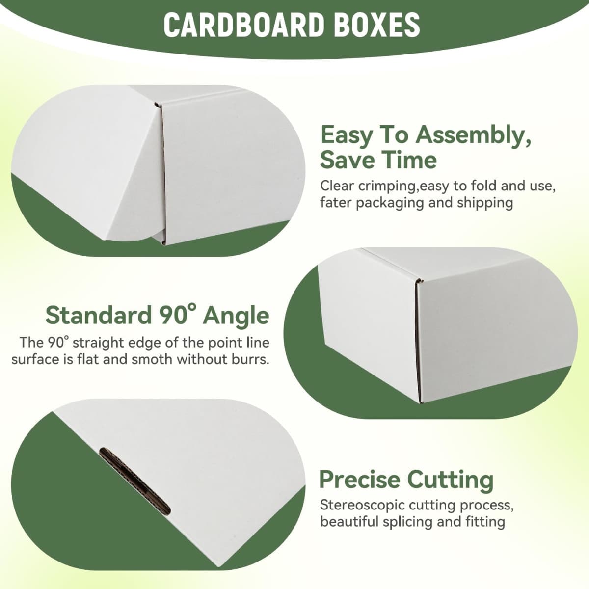 6"x4"x3" Shipping Boxes Set of 3, White Corrugated Cardboard Box Literature Mailer thumbnail 2