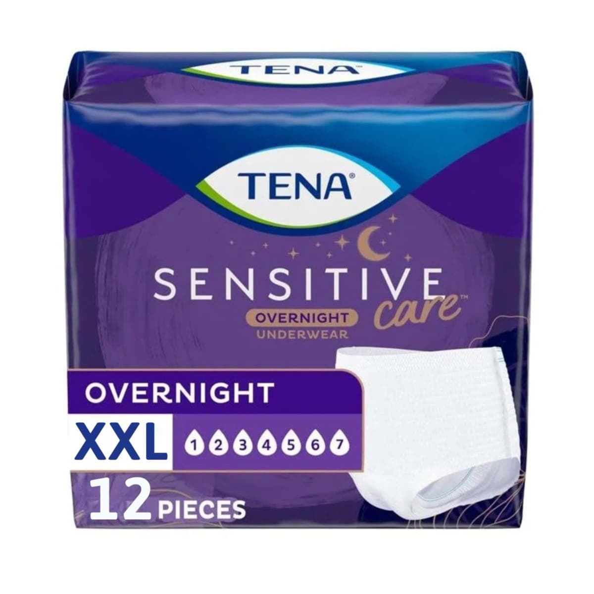 TENA Overnight Underwear, X-Large, 12 Count