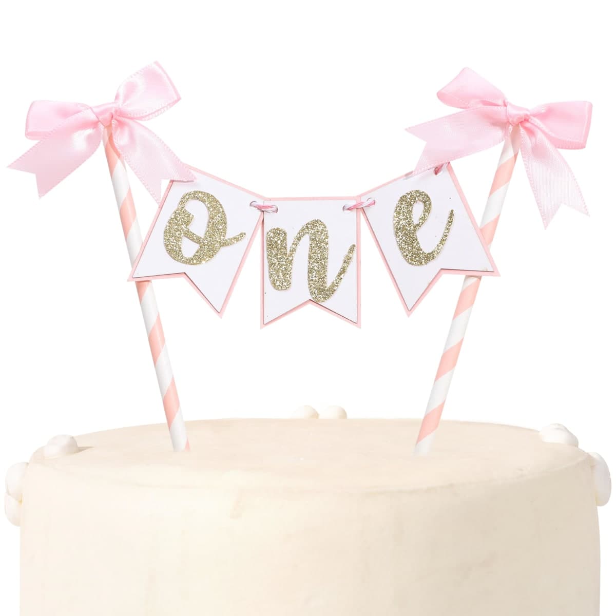 Pink Bow Ribbon Cake Topper - Bow Birthday Cake Topper,Coquette Themed Party Supplies,She's Tying The Knot,Bow 1st Birthday Cake Smash thumbnail 5