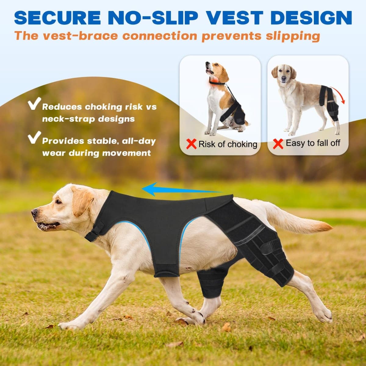 Pawfun Dog Knee Brace for Torn ACL Hind Leg, Dog Leg Braces for Back Leg Support with 4 Metal Stabilizers Helps with Torn CCL, Luxating Patella, Ligament Injuries, Hip Dysplasia,S thumbnail 4