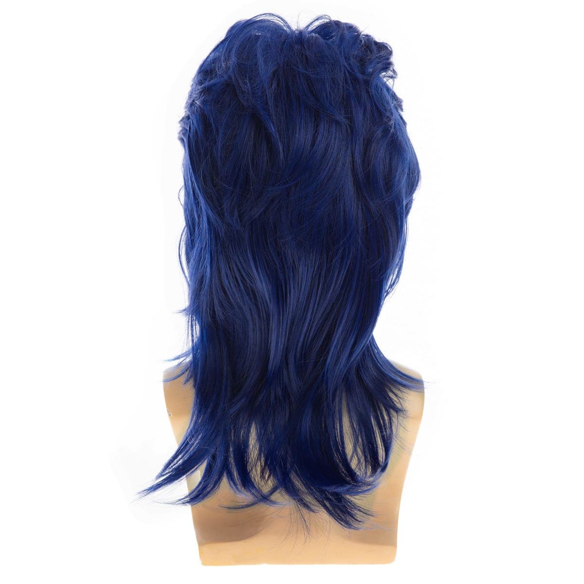 Sallcks Mens Mullet Wigs Blue Curly 70s 80s Retro Cosplay Costume Wig Rocker Disco Fancy Show Wigs - Blue thumbnail 3