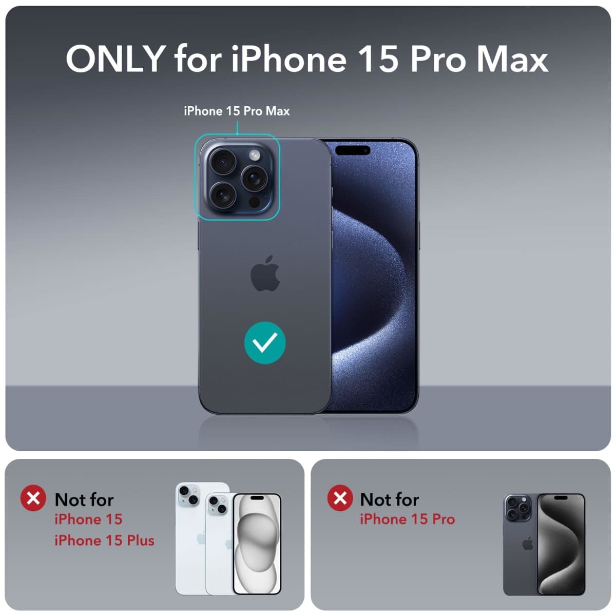ESR for iPhone 15 Pro Max Case Compatible with MagSafe, Strong Magnetic Anti-Scratch Shockproof Phone Cover, Classic Series, Clear thumbnail 2