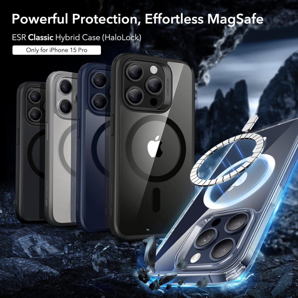 ESR for iPhone 15 Pro Max Case Compatible with MagSafe, Strong Magnetic Anti-Scratch Shockproof Phone Cover, Classic Series, Clear thumbnail 3