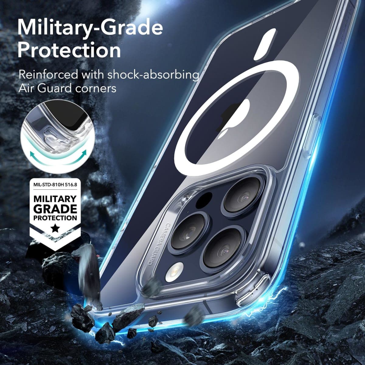 ESR for iPhone 15 Pro Max Case Compatible with MagSafe, Strong Magnetic Anti-Scratch Shockproof Phone Cover, Classic Series, Clear thumbnail 5
