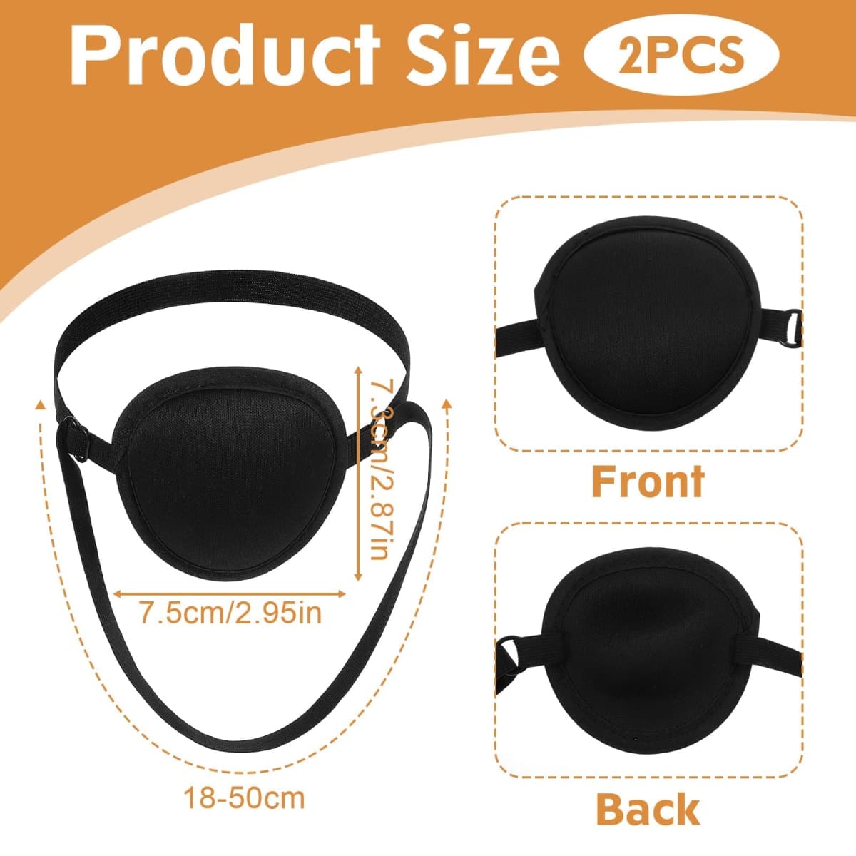 Classicseali 2pcs Eye Patch for Dogs, Adjustable Dog Eye Patch, Soft and Comfortable Eyes Patches, Used for Postoperative Eyes Injuries in Medium and Large Dogs, Black thumbnail 2