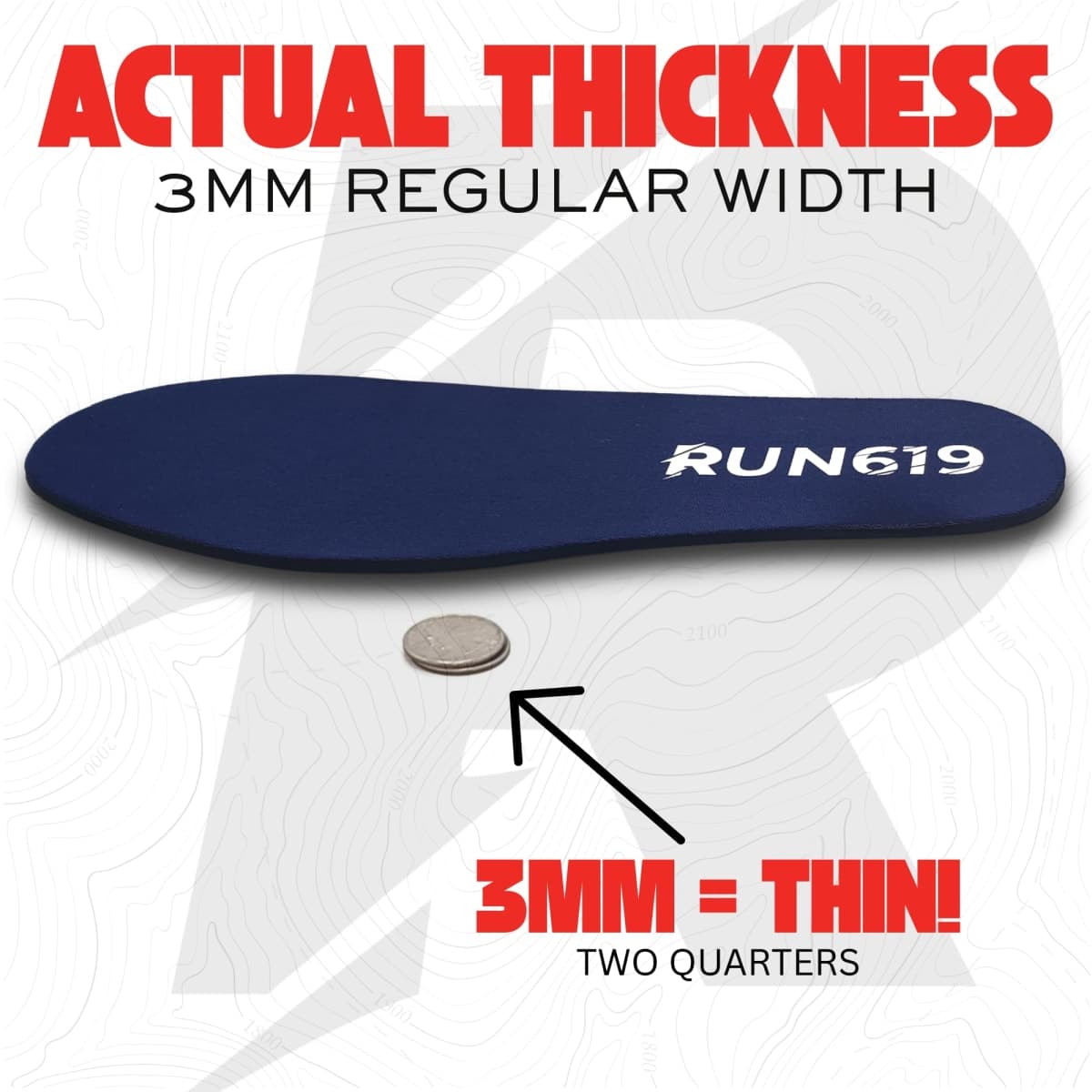 Run 619 Zero Drop Shoe Insoles, Traditional Shape, Foot Forming, Regular Width - 3mm Thickness, Firm, Flat Shoe Inserts - Men's 10-11.5, Women's 11-12.5 thumbnail 4