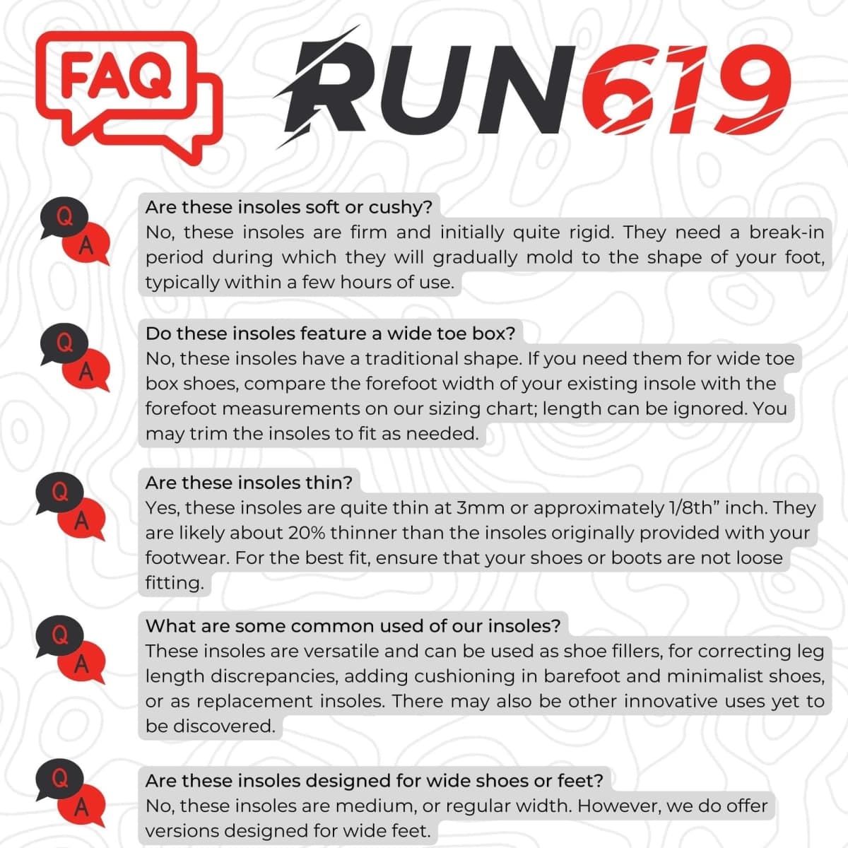 Run 619 Zero Drop Shoe Insoles, Traditional Shape, Foot Forming, Regular Width - 3mm Thickness, Firm, Flat Shoe Inserts - Men's 10-11.5, Women's 11-12.5 thumbnail 5