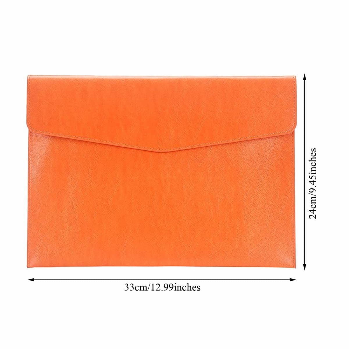 Enyuwlcm PU Leather A4 File Folder Document Holder Envelope Folder Case with Snap Closure for Receipt Contract (Orange) thumbnail 2
